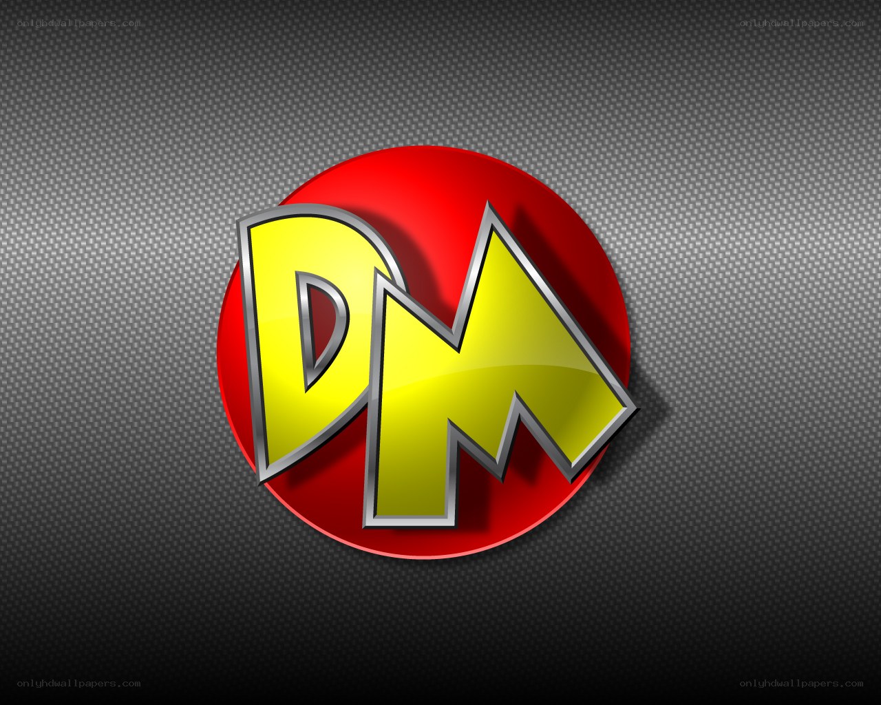 DM logo on carbon fiber