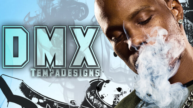 DMX logo with artist image