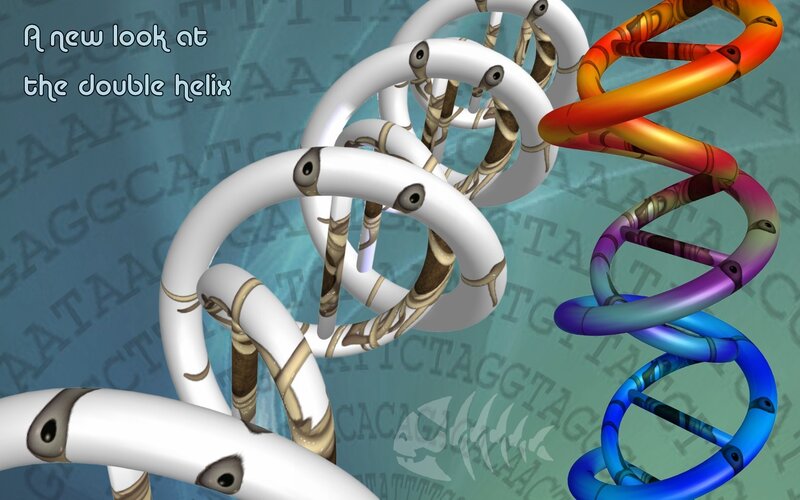 DNA Double Helix — Blue, Scientific, 3d Render, Helix Structure