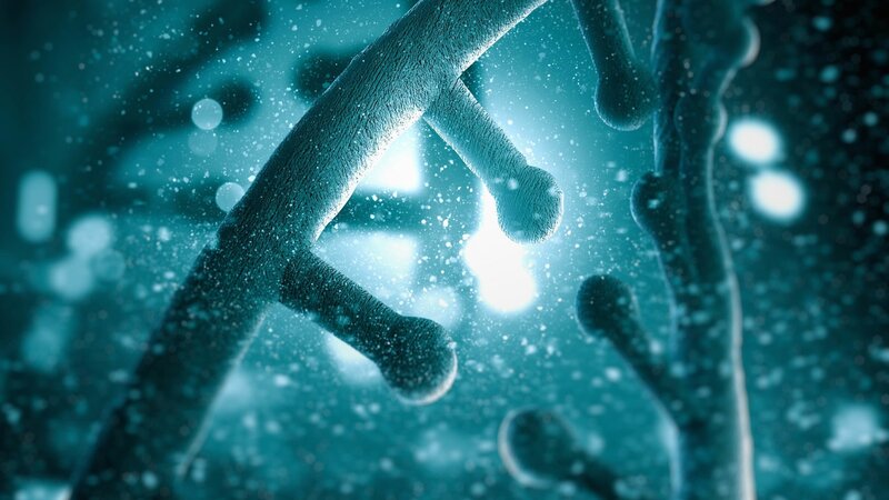 DNA Double Helix — Blue, Scientific, 3d Render, Molecule