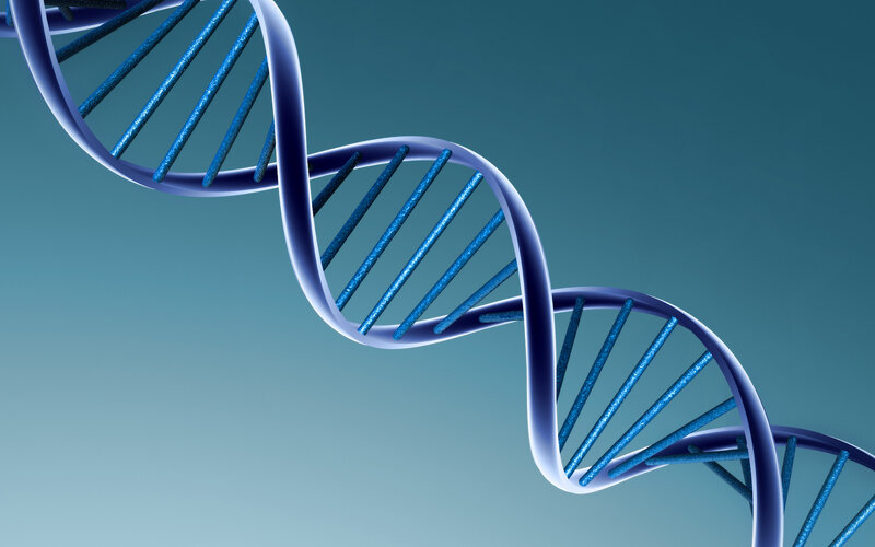 DNA Double Helix — Blue, Scientific, 3d Render, Teal