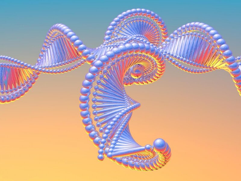 DNA Double Helix — Blue, Serene