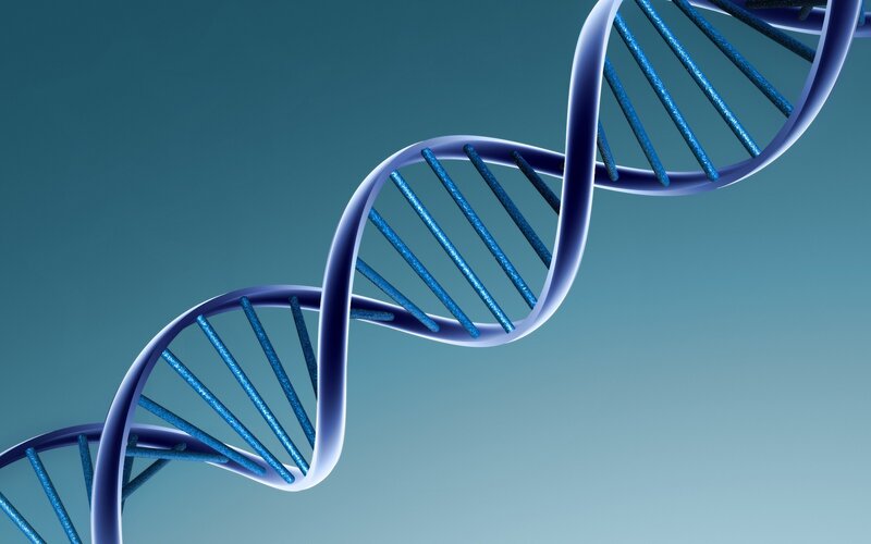 DNA Double Helix — Blue, Teal
