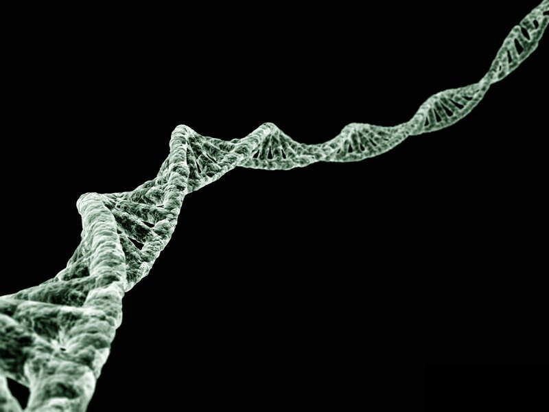 DNA Double Helix — Green, Scientific, 3d Render