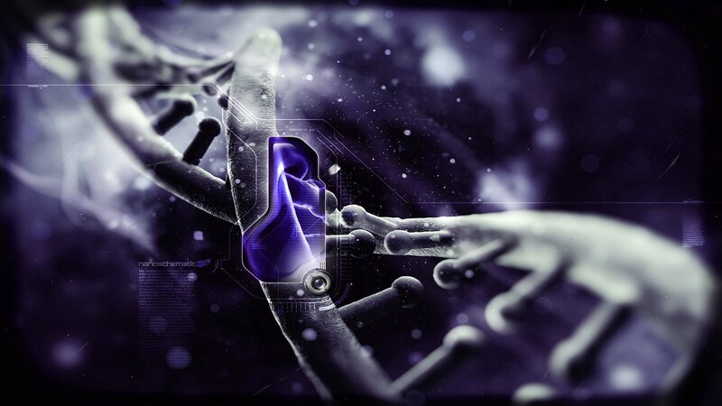 DNA Double Helix — Purple, Dramatic
