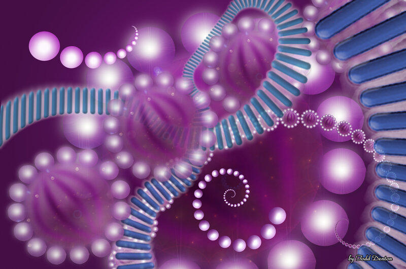 DNA Double Helix — Purple