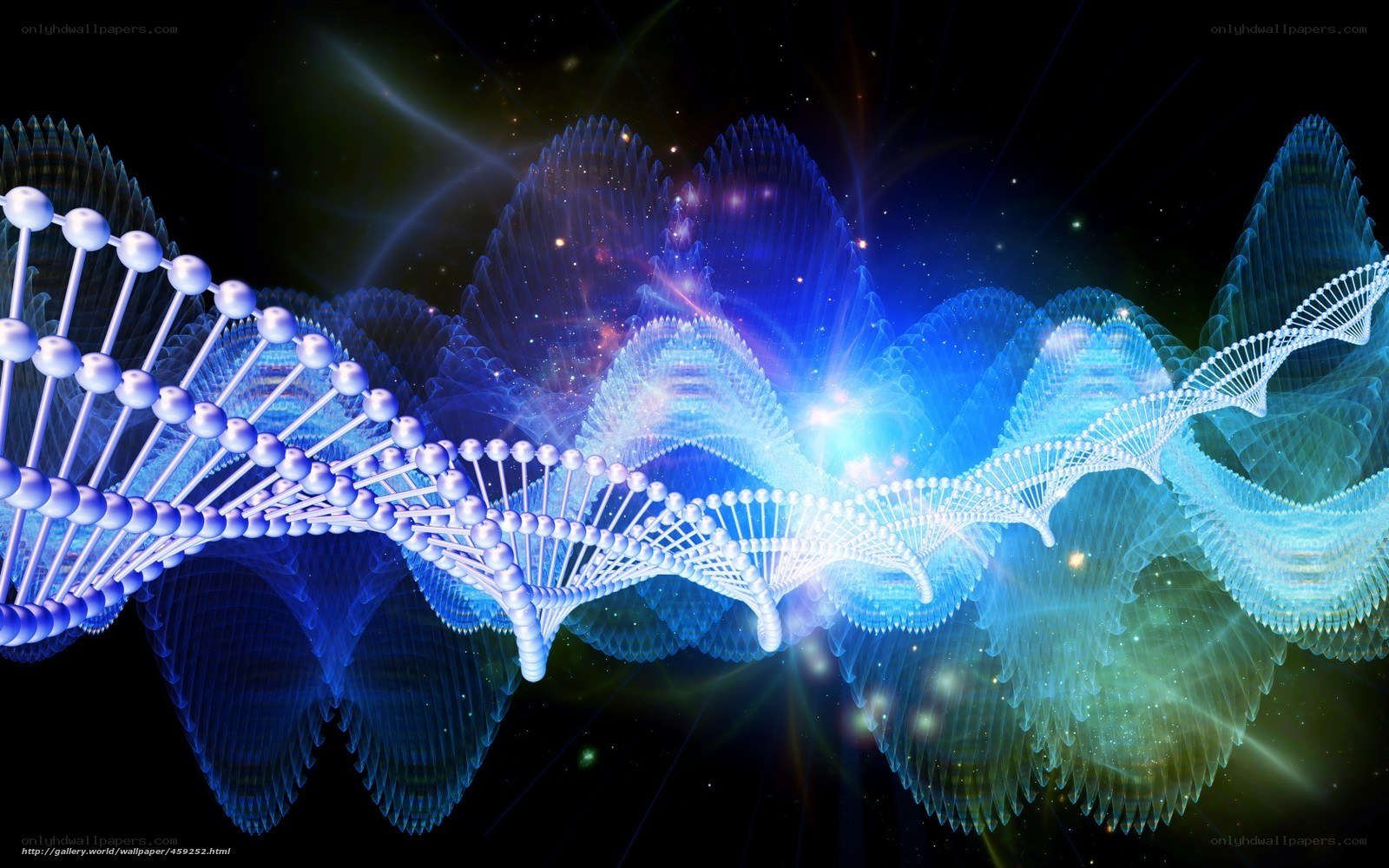 DNA helix in cosmic space