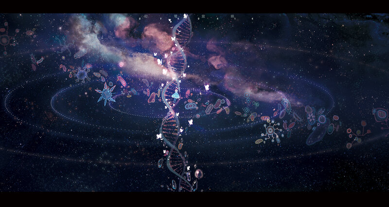 DNA Helix in Space