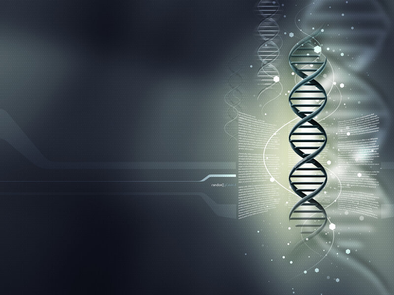 DNA helix on digital background