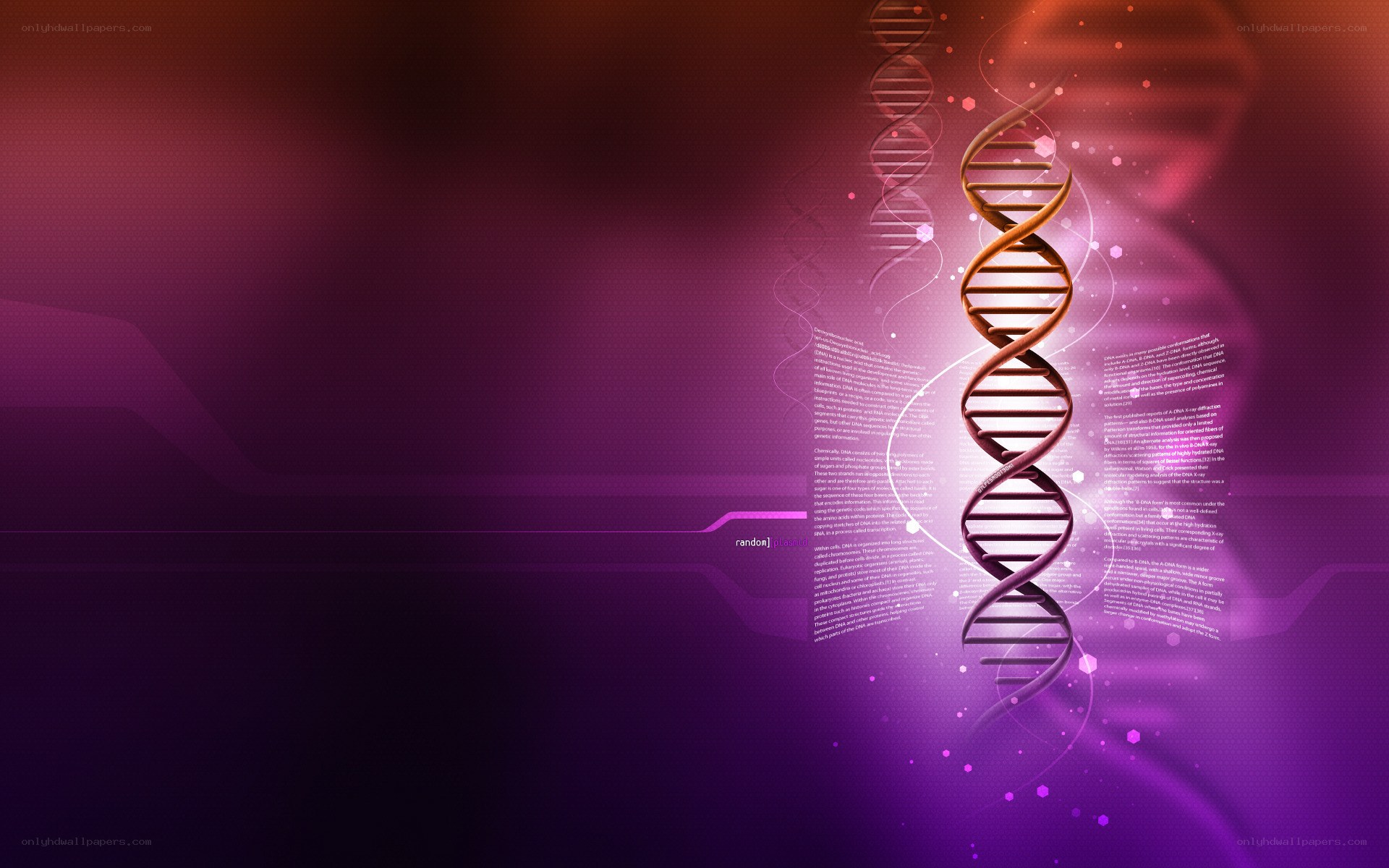 DNA helix on purple background