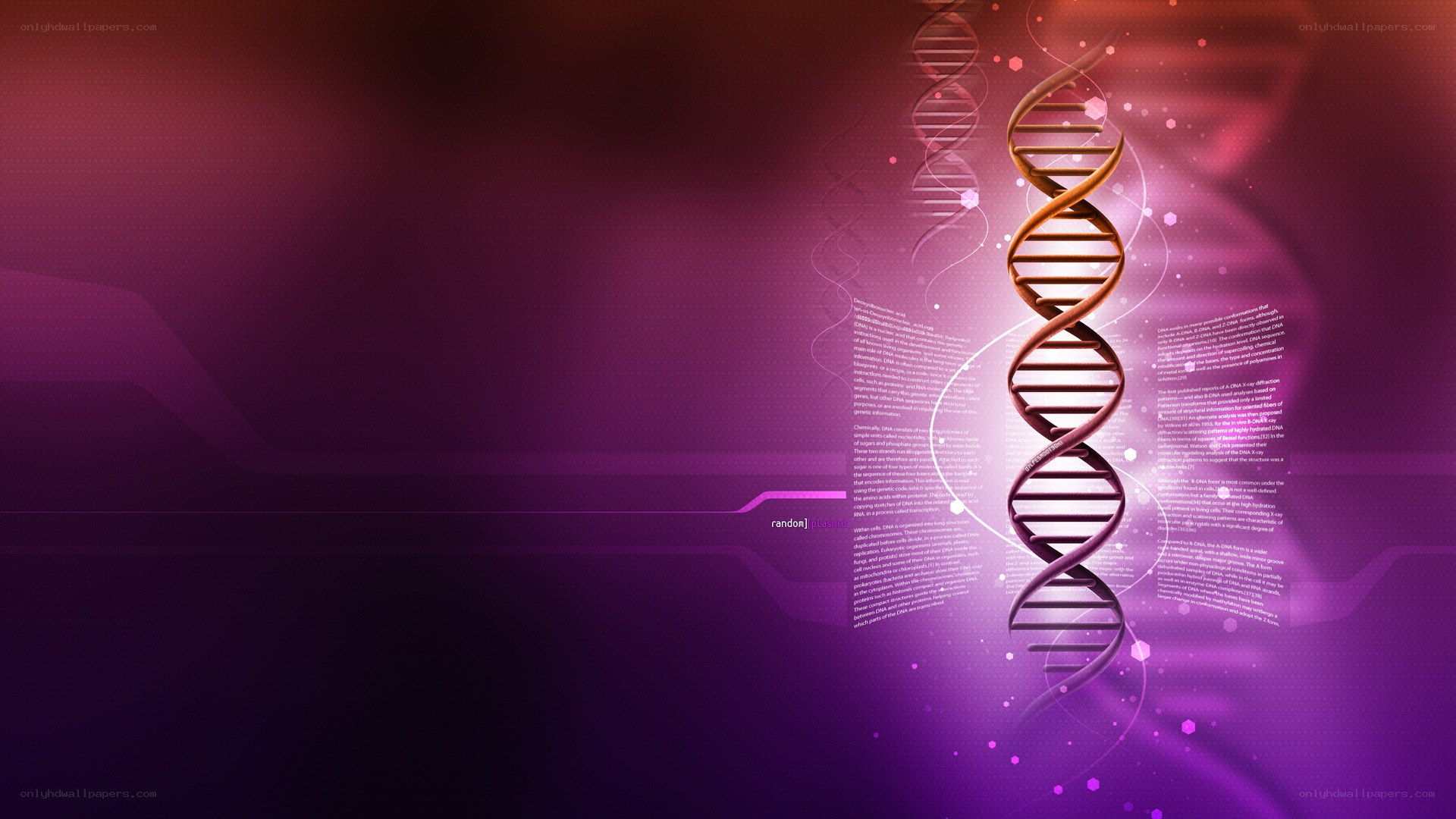 DNA helix on purple background