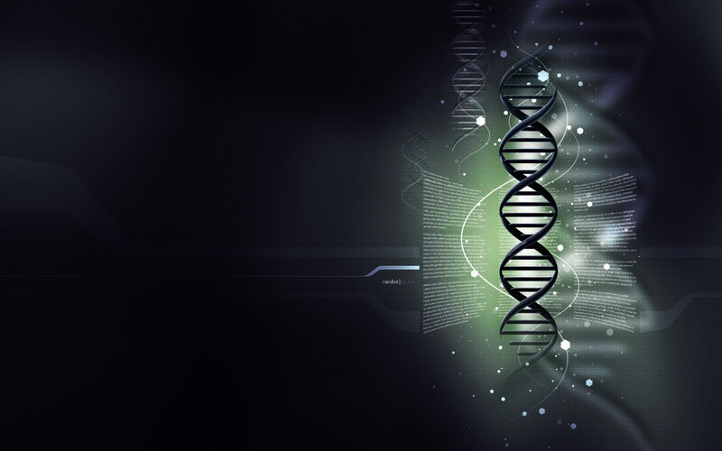 DNA helix with genetic code