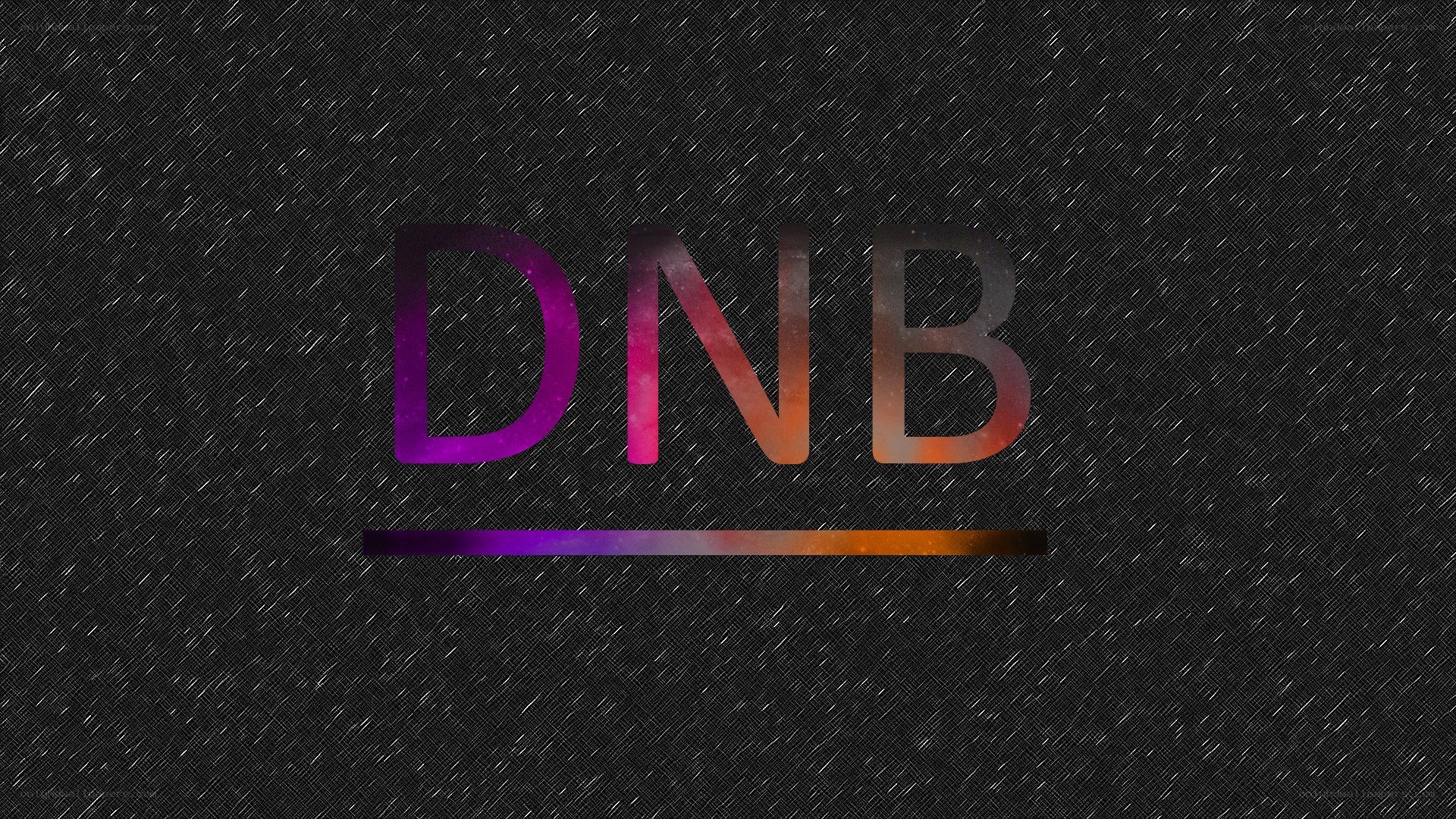DNB text on dark background