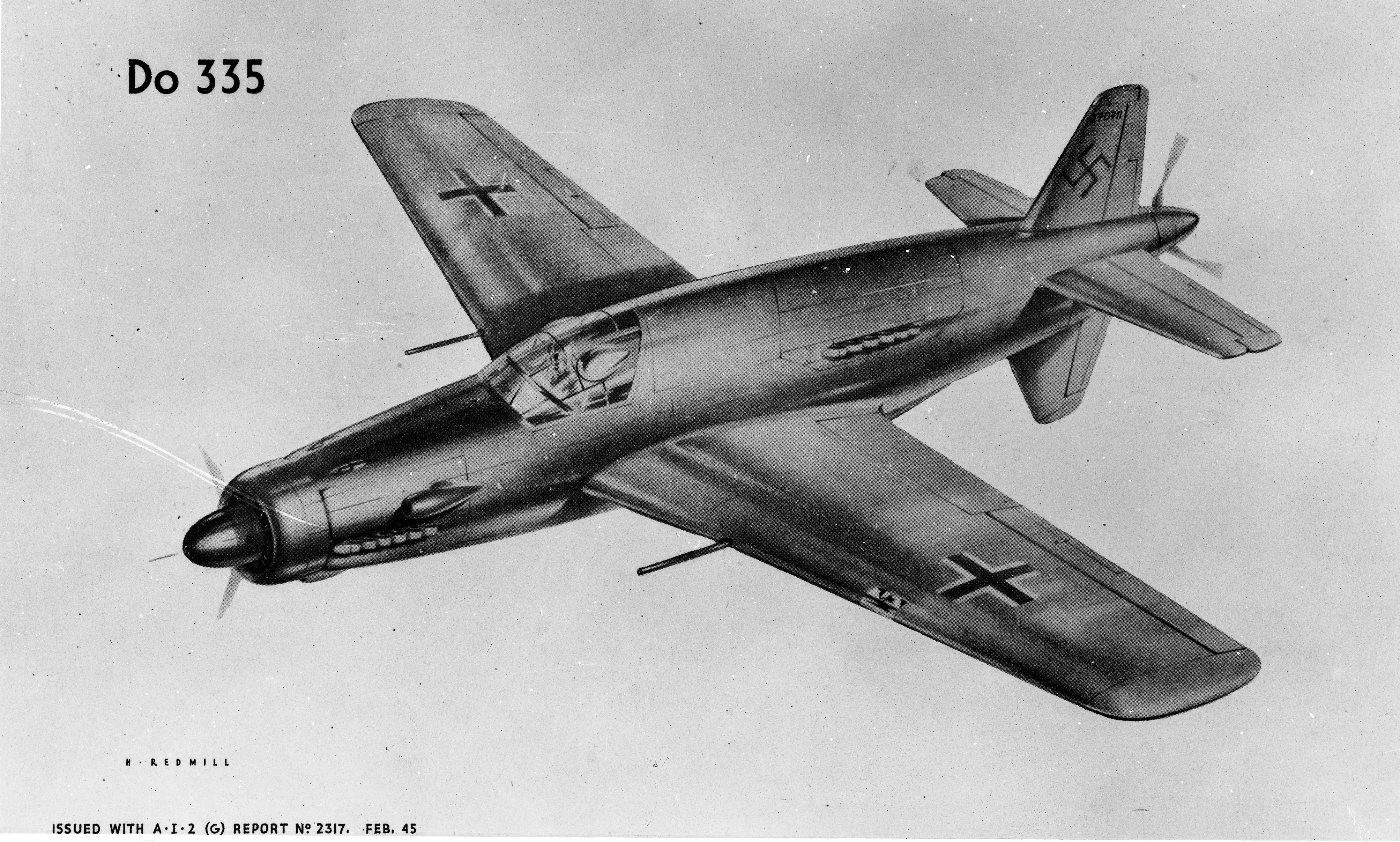 Do 335 aircraft illustration
