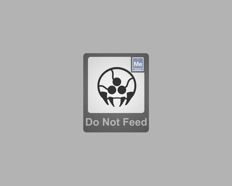 Do Not Feed sign with Metroid icon