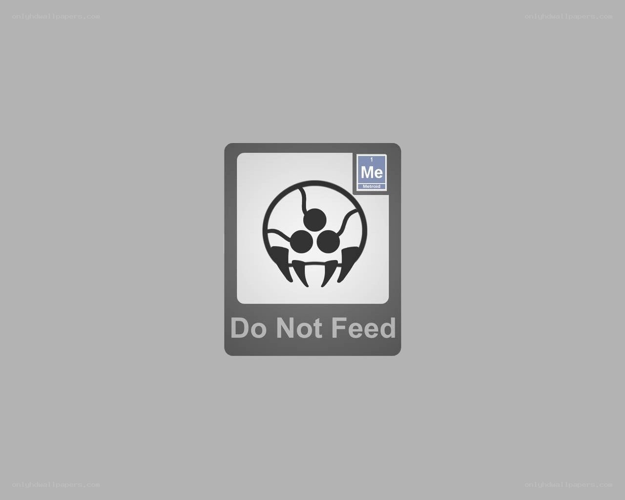 Do Not Feed sign with Metroid icon