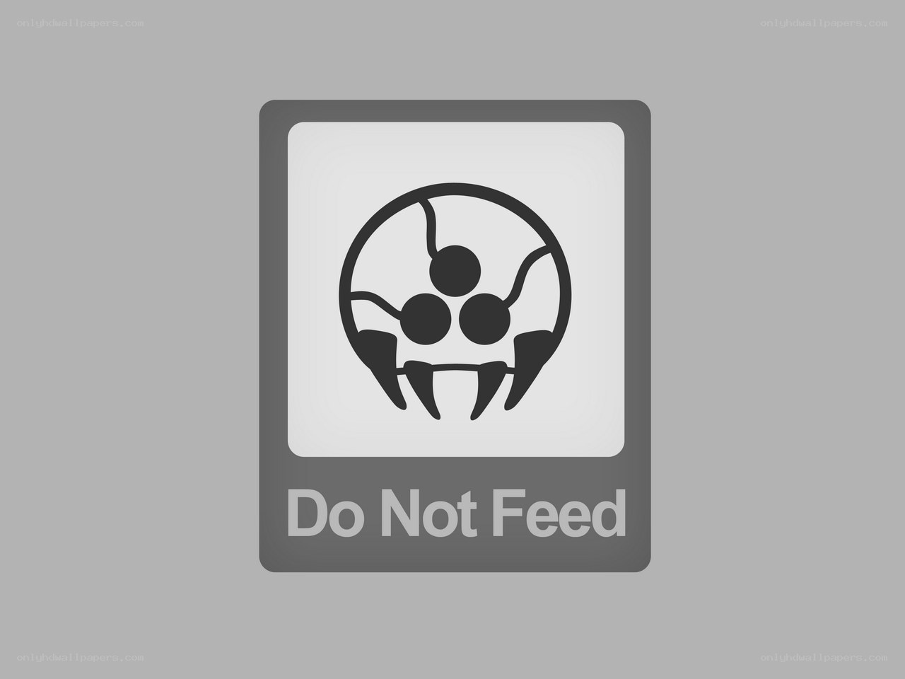 Do Not Feed sign with skull icon