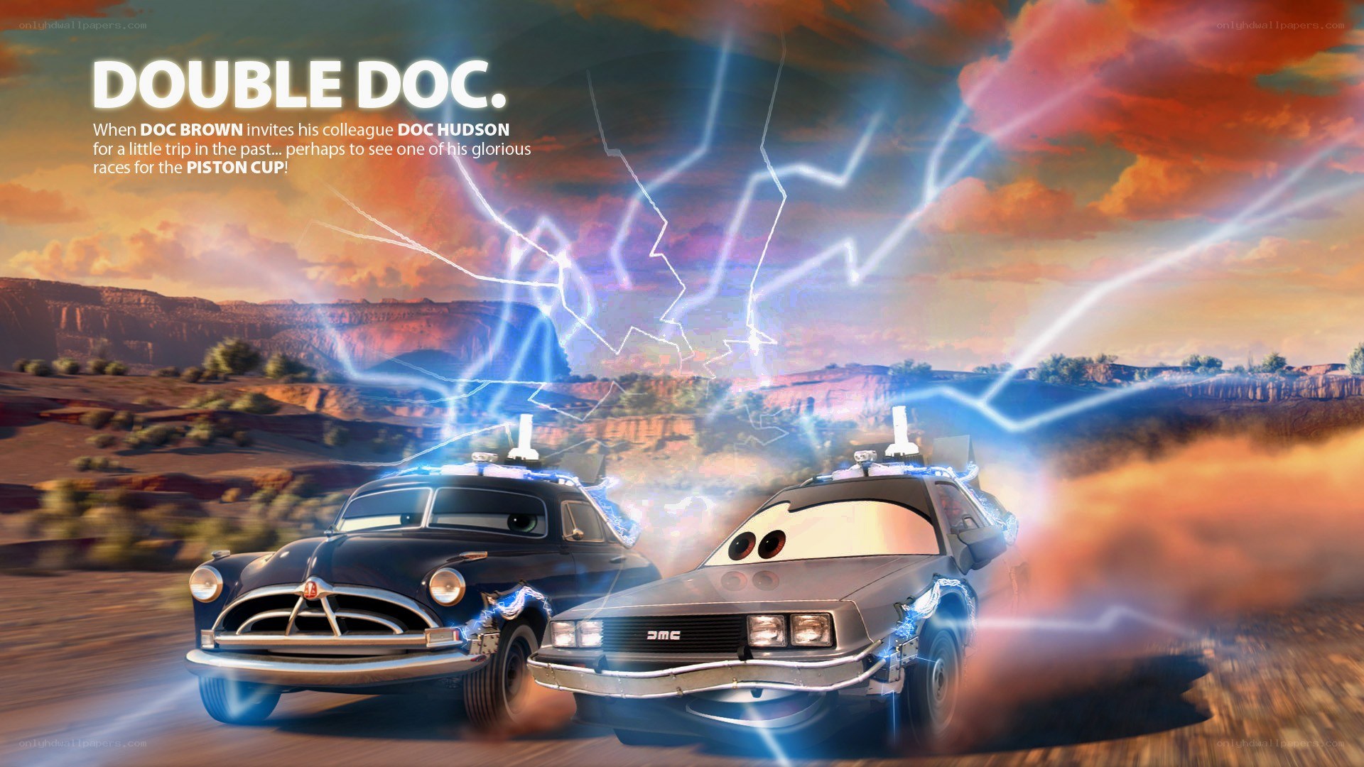 Doc Brown and Doc Hudson racing