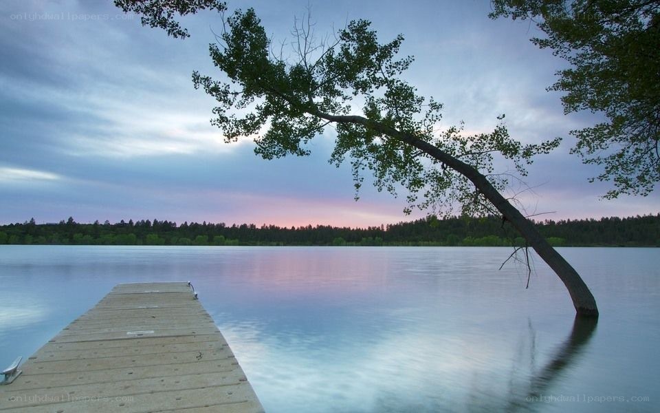 Dock at sunset by the lake