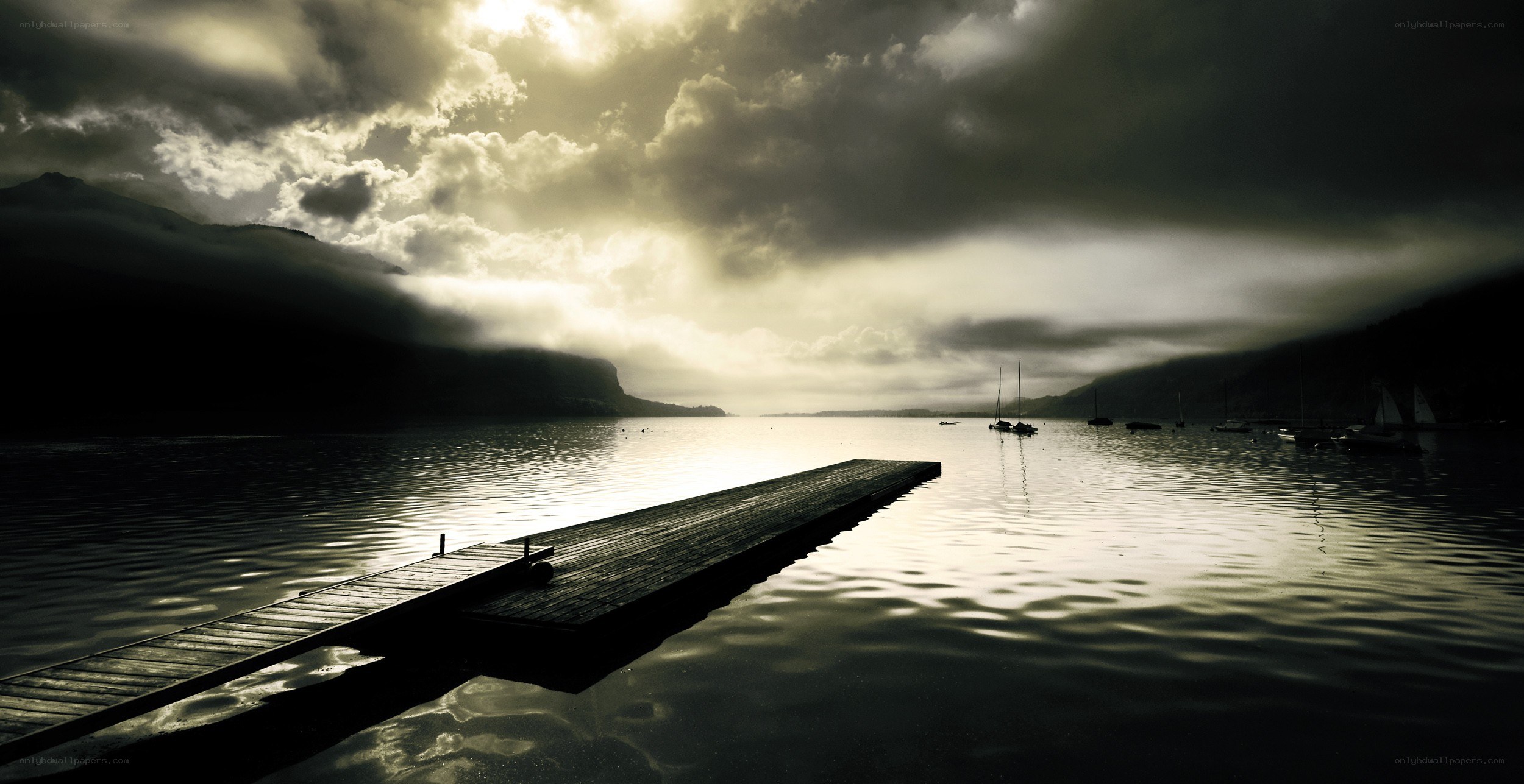 Dock at sunset on a lake