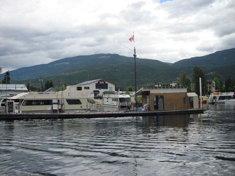 Dock with Boats and Mountains