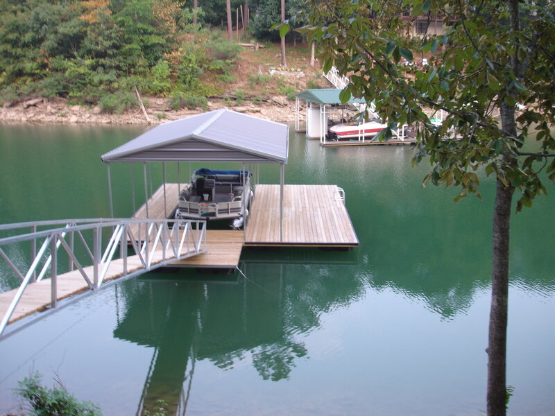 Dock with covered boat slips