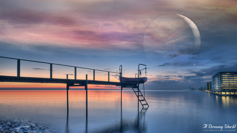 Docked Boat at Dusk