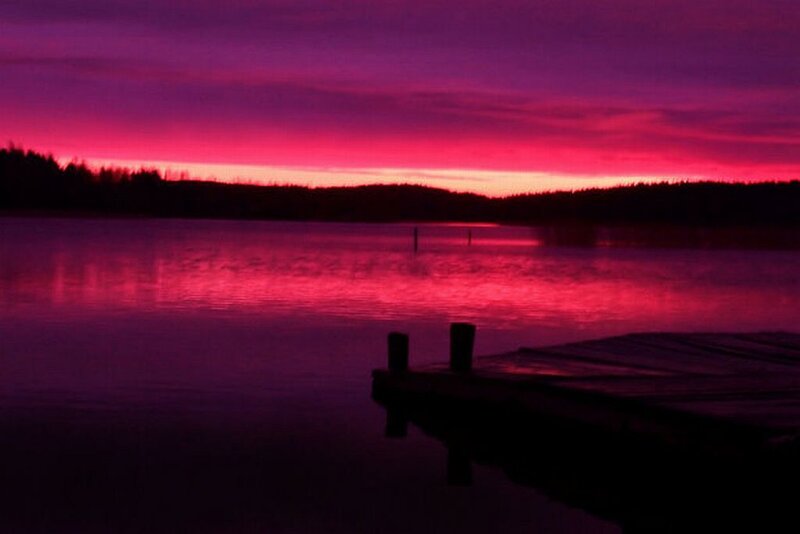 Docked Pier at Sunset — Purple