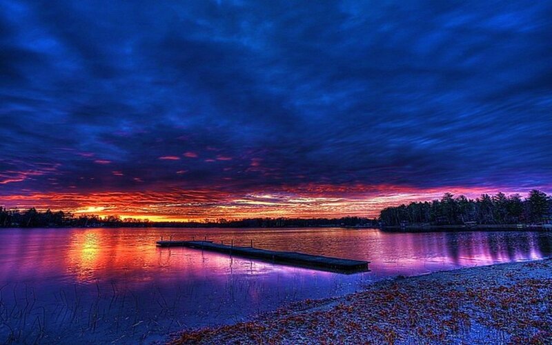 Docked Pier at Sunset