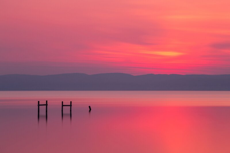 Docked Posts at Sunset
