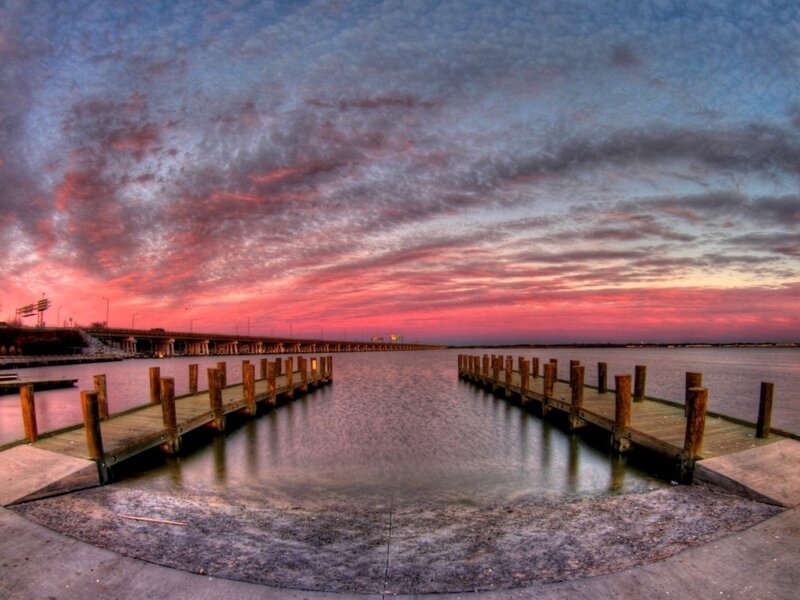 Docks at Sunset — Pink