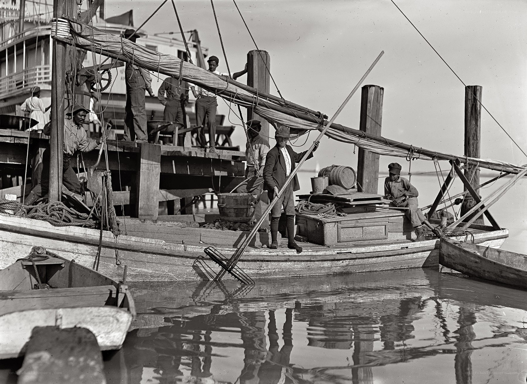 Dockside labor scene