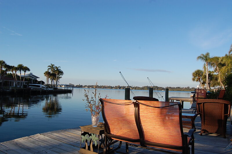 Dockside seating by the water
