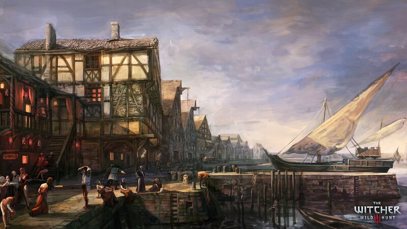 Dockside Town Scene