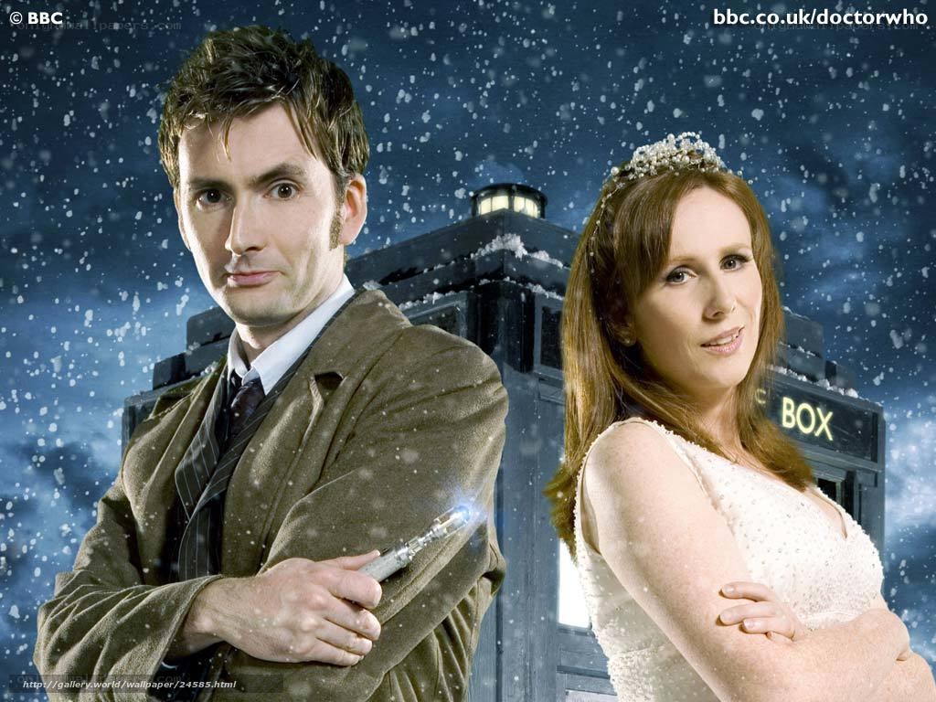 Doctor and bride in snow