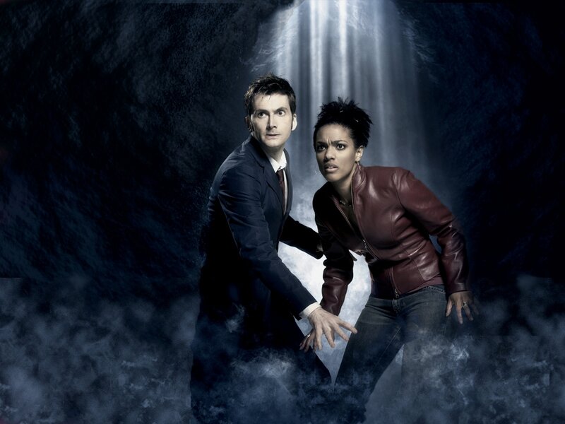 Doctor and companion in a cave