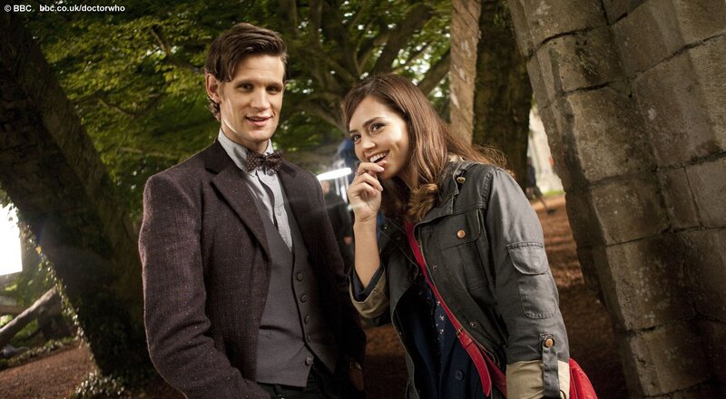 Doctor and companion in a park