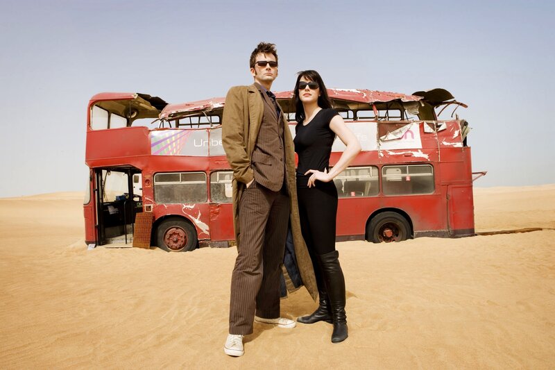 Doctor and companion in desert