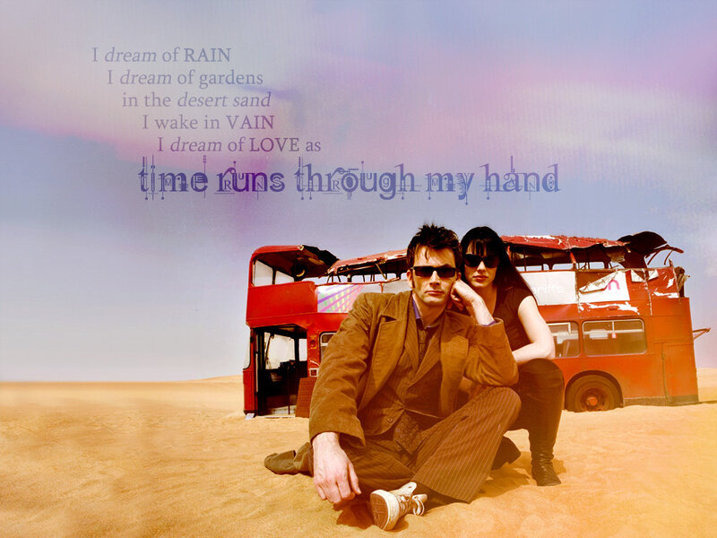 Doctor and companion in desert