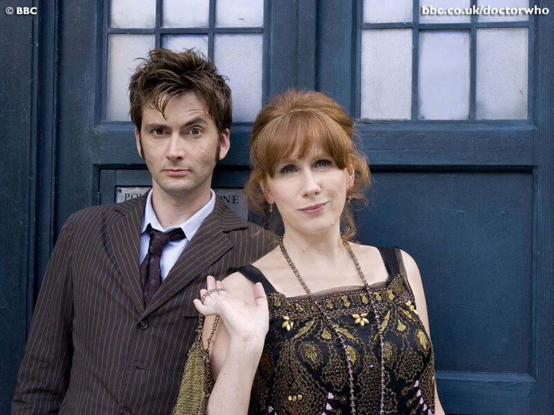 Doctor and companion in front of TARDIS