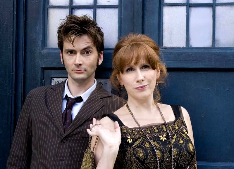 Doctor and companion in front of TARDIS