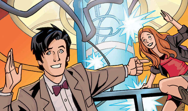 Doctor and companion in TARDIS