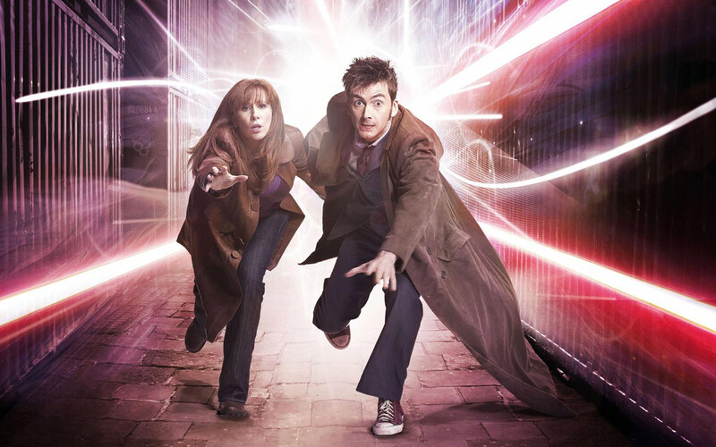 Doctor and companion running