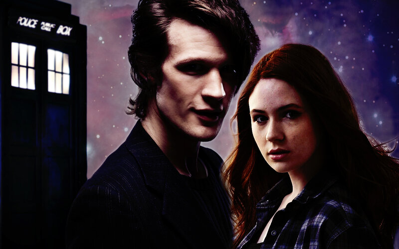Doctor and companion with TARDIS