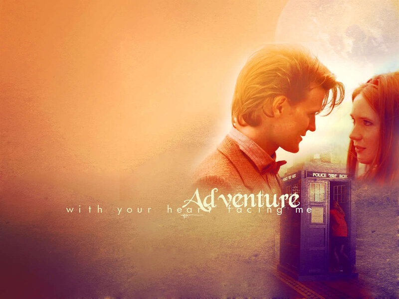 Doctor and companion with TARDIS