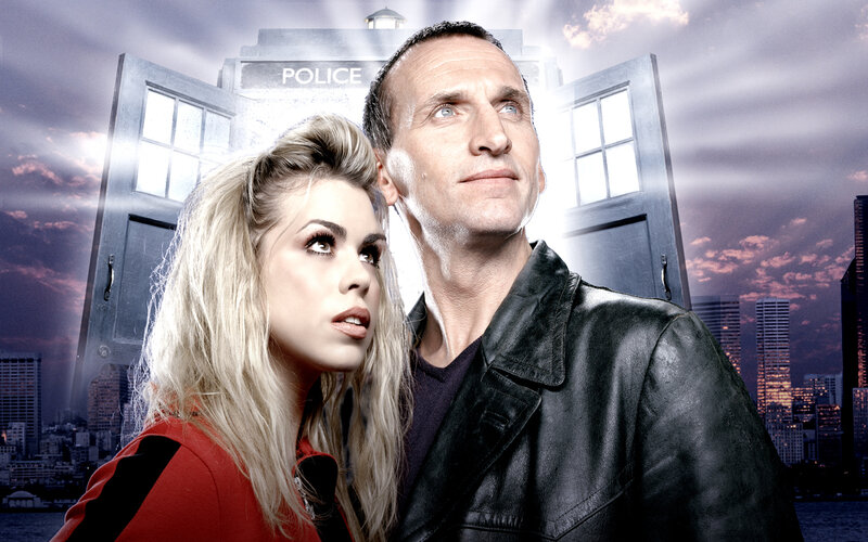 Doctor and companion with TARDIS
