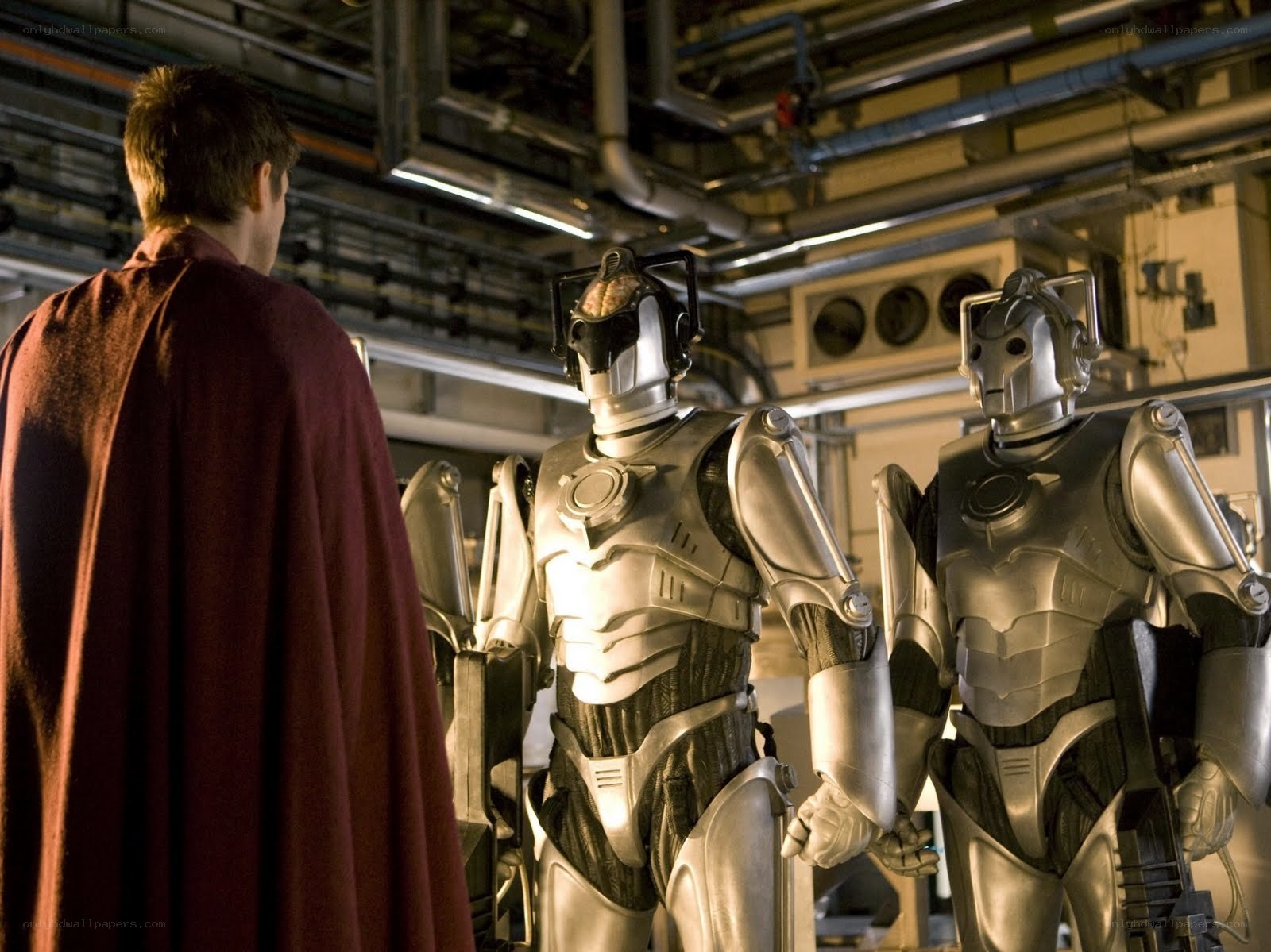 Doctor facing Cybermen