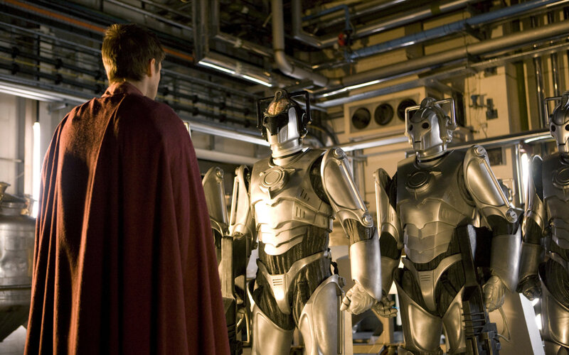 Doctor facing Cybermen