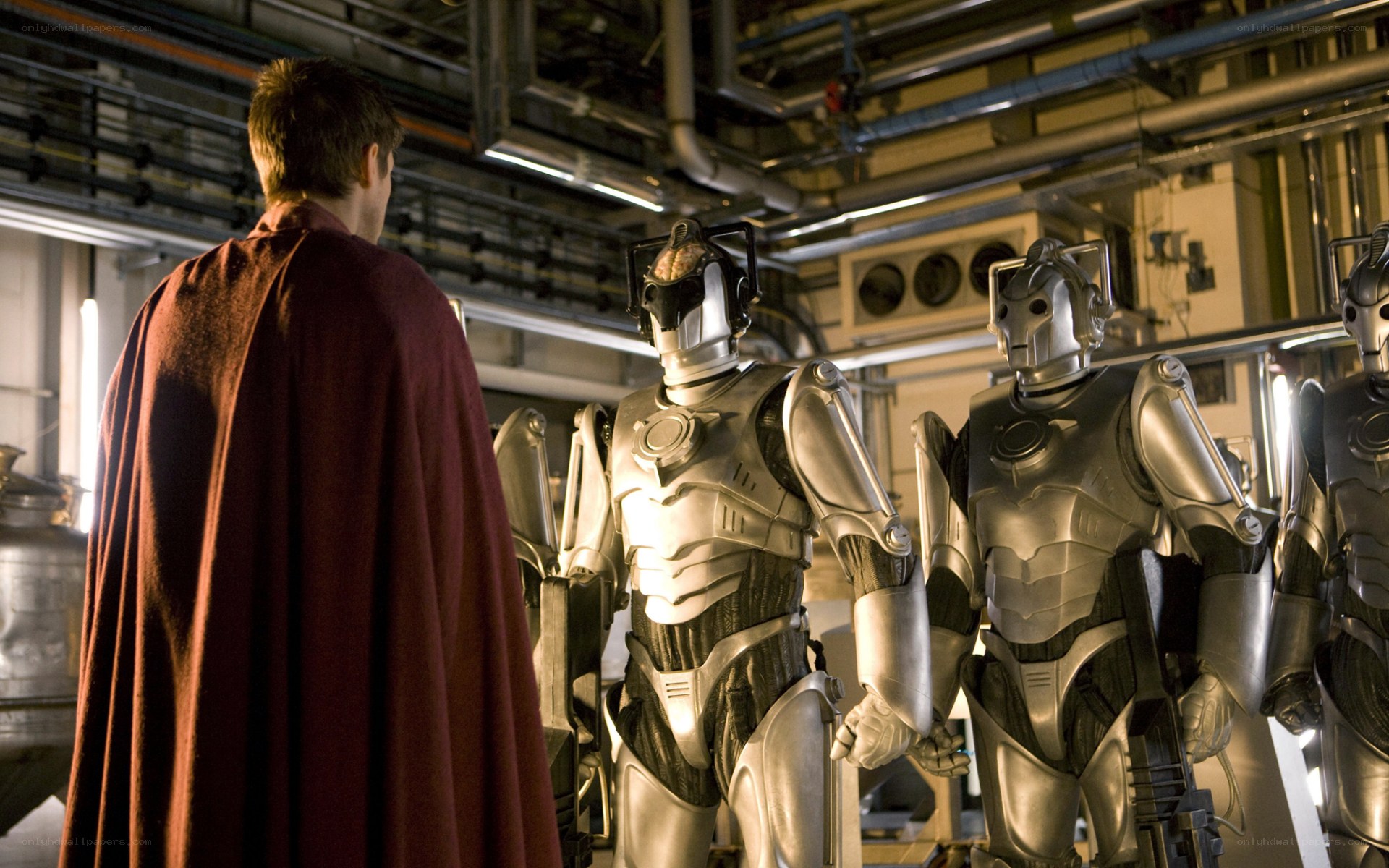 Doctor facing Cybermen