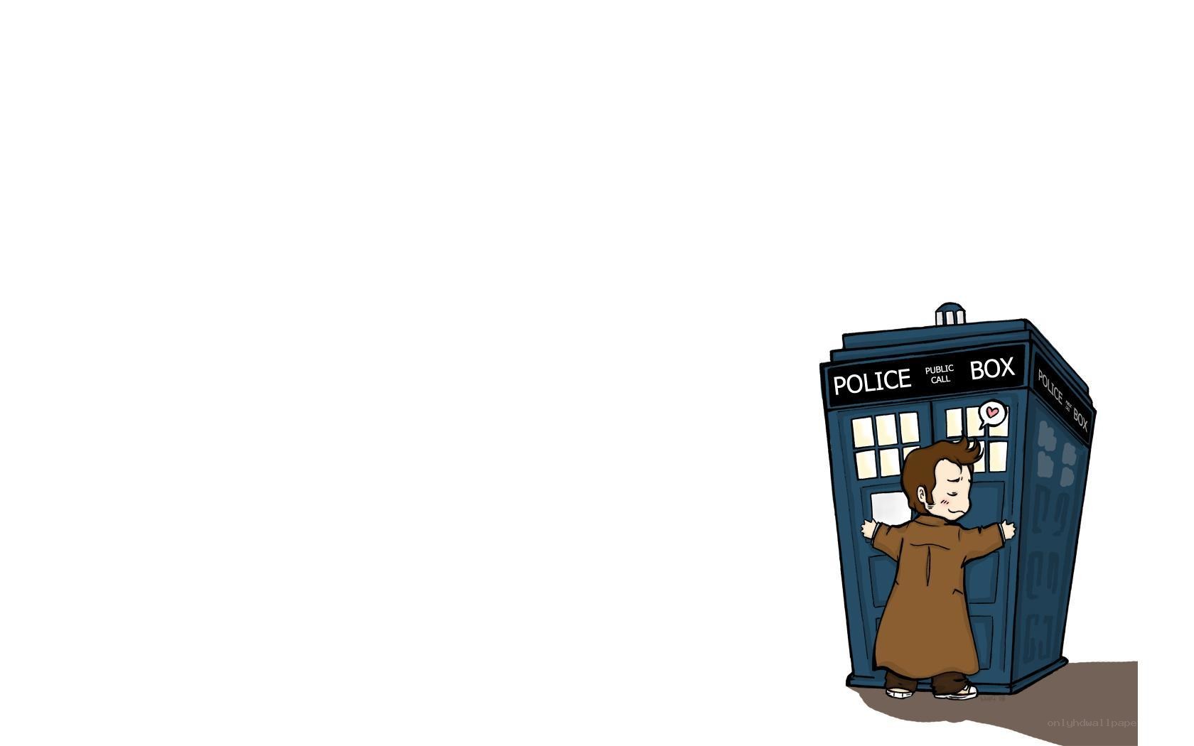 Doctor hugging TARDIS